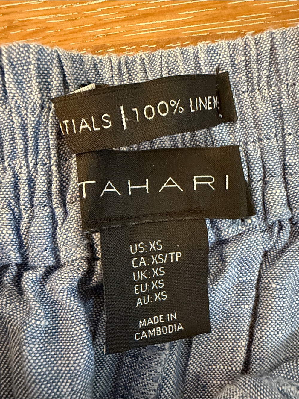 Tahari Blue Linen Shorts with Elastic Waist XS - Picture 2 of 10